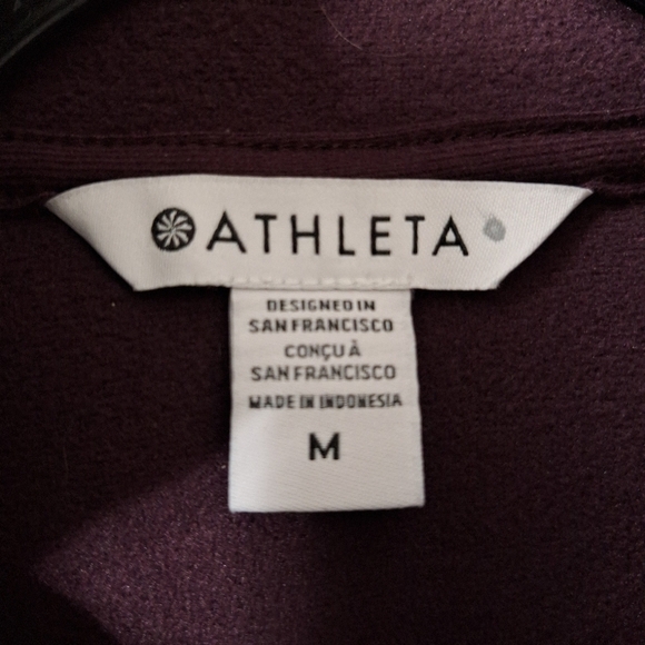ATHLETA Burgundy Thick Athleisure Sherpa Pullover Snap Streetwear Jacket Size M - Picture 5 of 13